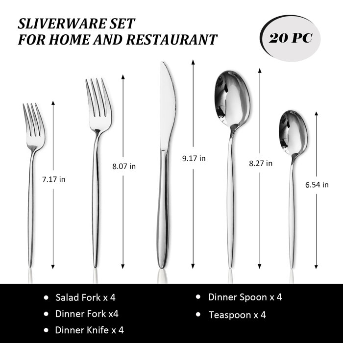 Lorena® Stainless Steel Flatware Set Service for 4 & Reviews Wayfair